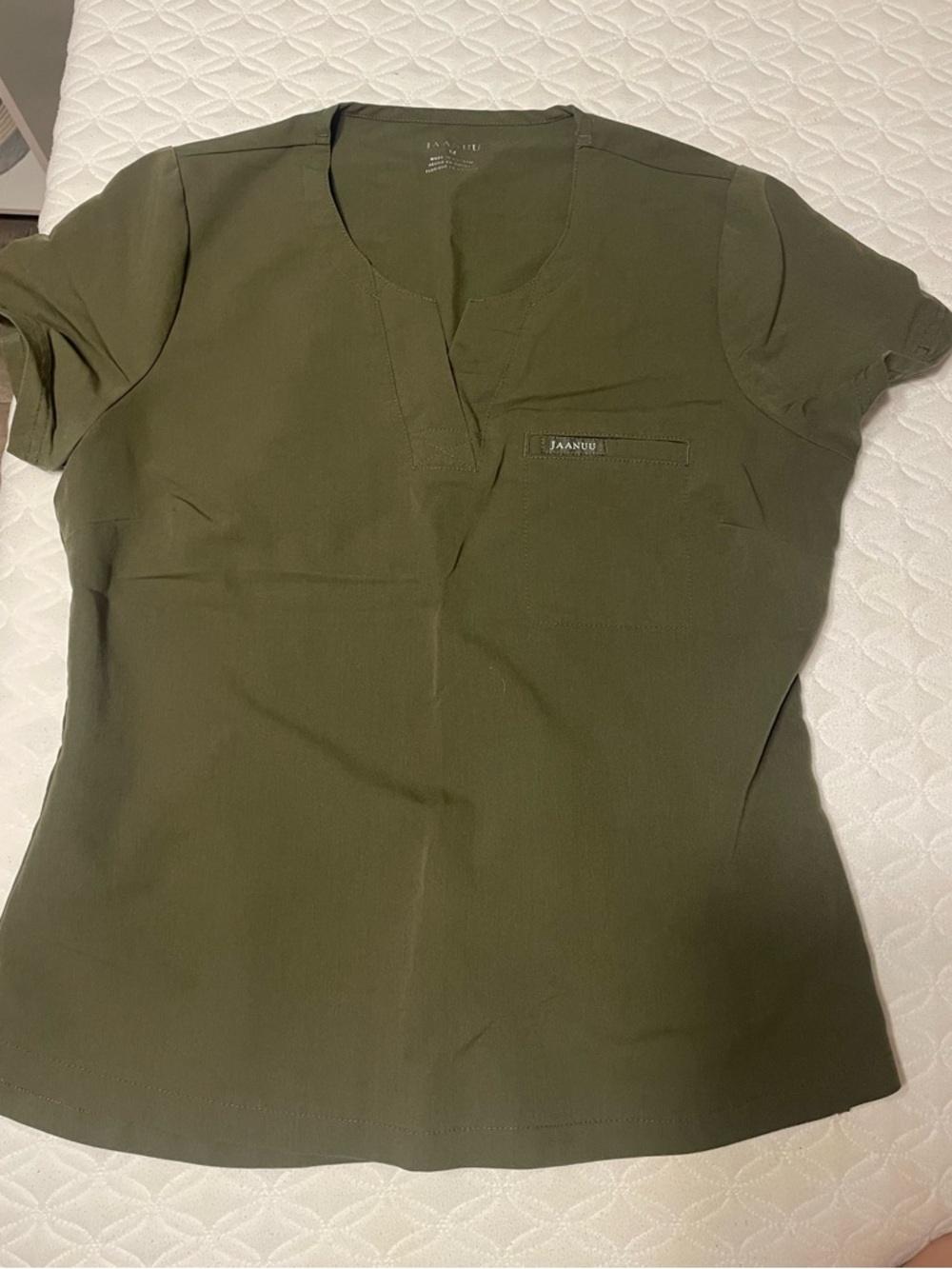 Jaanuu Olive Women's V-Neck Medical Top